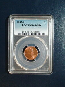 1945 S �����J�[�� �E�B�[�g �Z���g PCGS MS66 PLUS RED GEM 1C �y�j�[ �R�C���A�̔����i!