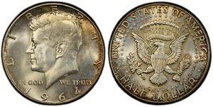 �g�[�����H�ς� 1964�N P �V���o�[ MS 65 �W���� F �P�l�f�B �V���o�[ �n�[�t�h�� PCGS �O���[�h 300