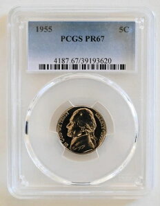 PR67 1955NWFt@[\jbP PCGSO[h US 5C v[t P-MINT EXACT RC1