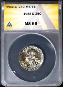 1958-D 25Zg Vg{ MS 66 ANACS OMS # 7577453 + {[iX