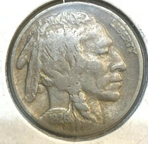 アメリカ合衆国 1926年 ニッケル 5セント かすかな「s」キー日付 希少 低 新品