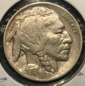 ?? 1916 年 p 5 セント インディアンヘッド アメリカ バッファロー ニッケル ???? ^第一次世界大戦時代のバイソンの戦士 ??