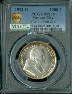 1992N R o`J Vo[ 1000  nlEpE2 14 PCGS MS66 MAC X|bgX