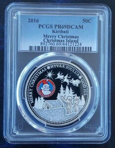 �L���o�X �V���o�[ �v���[�t 50�Z���g�R�C�� 2016�N �N���X�}�X�� PCGS PR69 �g�b�v
