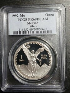 1992�N-Mo ���L�V�R �V���o�[ UNC �I���U �V���o�[ �f�B�[�v�J���I �v���[�t�R�C�� PCGS PR69 DCAM