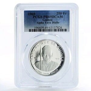 �M�j�A 250 �t���� ���[���[ �A���t�@ ���� �f�B�A�� PR69 PCGS ��� 1969�N