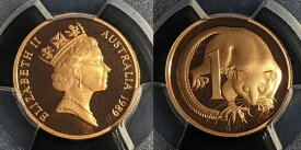 1989年 プルーフ 1セント 1セント オーストラリア PCGS PR70DCAM FDC UNC #2299