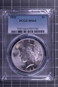 1922�N�s�[�X��� PCGS MS64 �u�����A���g�T�[�t�F�C�X