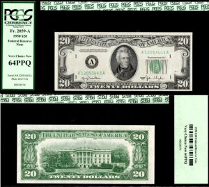 1950N 20hAMs - PCGS 64PPQ - {Xgn - Fr 2059-A
