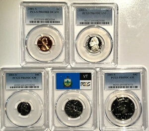 ? 2001-S �v���[�t�Z�b�g 5���Z�b�g �R�C�� �V�i�Ӓ�ς� PCGS PR69 DCAM �M�t�g�ɍœK