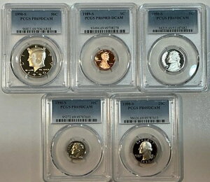 1990�N-S�v���[�t�Z�b�g 5���Z�b�g �R�C�� �V�i�Ӓ�ς� PCGS PR69 DCAM �M�t�g�ɍœK