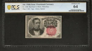 FR1266 10�Z���g ��5�񔭍s �č����z�ݕ� �O���[�h PCGS 64 Chooice Unc - AH6