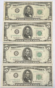 1950 B $5 UNCUNC LIKEAMs PRIEST/ANDERSON 4 