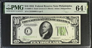 1934N 10hAMs ? PMG UNC 64-EPQ ? FR 2005-C BILL 681 ?TRUSTED?
