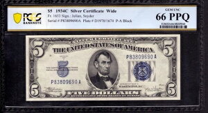 1934N C $5 ݏؖ L FR.1653 PA ubN PCGS B GEM UNC 66 PPQ