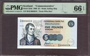 XRbgh 5|hLOVA R/B 3004018 sbN-224d GEM UNC PMG 66 EPQ