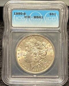 1890�N�� ���[�K��S$ ~ ICG�F�� MS61 ~ �킸��8��������������Ă��Ȃ� ~ 90% �V���o�[ ~ SF�i�� ~ ���i��