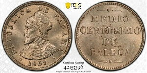 1907�N �p�i�} 1/2 �Z���e�V�� PCGS MS-64 - KM#6 - �č��t�B���f���t�B�A�����ǂŒ���