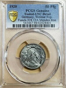 1920N hCc 50 Pfg ÃN}̍iW{ PCGS UNC ڍ Funck-328.12A fS