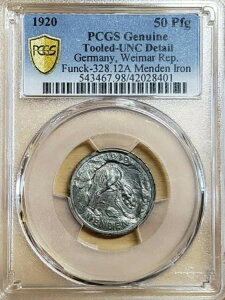 1920N hCc 50 Pfg ÃN}̍iW{ PCGS UNC ڍ Funck-328.12A fS