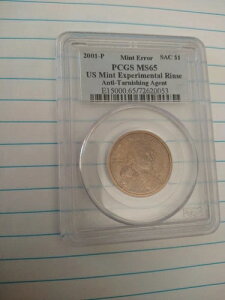2001-P �T�J�K�E�B�A 1�h�� �~���g�G���[ PCGS MS 65 �����I�����X �ϐF�h�~