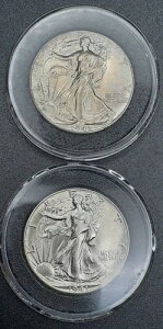 1941-P ウォーキング・リバティ 50セント ハーフドル コイン2枚セット 未流通