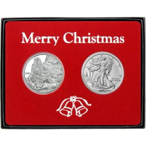 SilverTowne �X�g�[���[�^�C�� with Santa 1�I���X .999 �V���o�[���E���h & 2025 SAE BU �M�t�g�Z�b�g