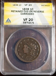 1838�N 1�Z���g �R���l�b�g ���[�W�Z���g VF-20 �ڍוێ� Cud ANACS # 7465099 + �{�[�i�X