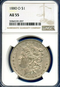 1880 O NGC AU55 �����K�� �V���o�[ �_���[ $1 �č������� �󏭃L�[�f�[�g�R�C�� 1880-O AU-55