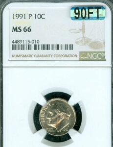 1991 P ���[�Y�x���g �_�C�� NGC MS66 PQ MAC 90FT �� $1,000.00 IN FB.