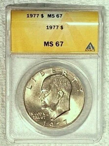 非常に希少な1977年製MS-67 Ike -ANACS - 素晴らしい色 - 現在の価格ガイドは1,900ドルです