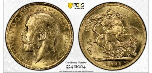 1911-C �J�i�_ �S�[���h �\�u���� - �`���C�X �A���T�[�L�����[�g�APCGS MS 62