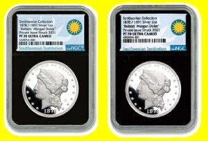 2021�N �����K�� 1878/1891 �V���o�[�h�� 1�I���X��2�I���X �󏭃R�C��2���Z�b�g NGC PF 70 UC