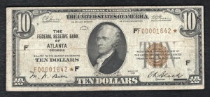 FR. 1860-F* 1929 $10 *STAR* FRBN NOTE Ag^AW[WAB ɗǍD *8 mĂ󏭕i*