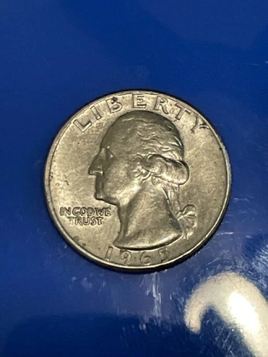 楽天市場】1965年 リバティ・ワシントン 米国 25セント硬貨、ミント 