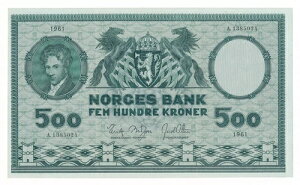 mEF[ 500 N[l 1961 P. 34 / 34c TCB Brofoss & Ottesen gEF/aUnc Note RARE
