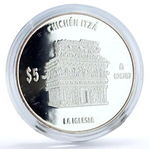 メキシコ 5 ペソ チチェン イッツァ ラ イグレシア教会建築銀貨 2012
