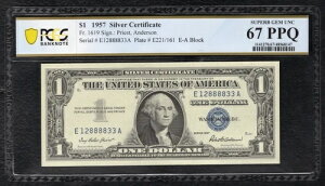 FR. 1619 1957 $1 ݏؖ PCGS  ɏ  - 67PPQ