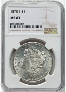 1878�N S ���[�K�� �V���o�[ �h�� "NGC MS63" - �N���ȃz���C�g S- �~���g - �ǍD�ȍ��|�C���g?