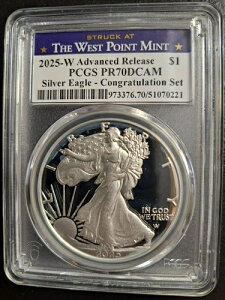 2025-W �v���[�t �V���o�[ �C�[�O�� PCGS PR70 DCAM ���j���Z�b�g ��s����