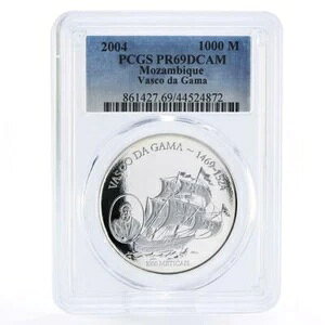 モザンビーク 1000 メティアイス バスコ ダ ガマ シップ クリッパー PR69 PCGS 銀貨 2004