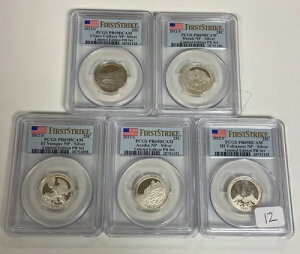 2012-S 25�Z���g �������� �V���o�[�N�H�[�^�[ ����� PR�Z�b�g x5 PCGS PR69DCAM