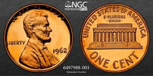 1962�N P �����J�[�� �Z���g 1C NGC PF 68 RD �E���g���J���I; NGC �t�H�g�r�W���� �v���X; SKU 3114