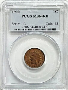 1900年 アメリカ インディアンヘッド セント 1セントコイン PCGS ミントステート 64 RB