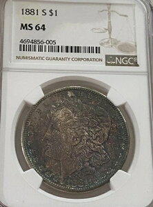 1881�N S �����K����� NGC MS 64 �����X�^�[�\�ʃJ���[�g�[�j���O