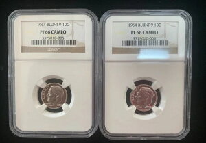1964�N�� �u�����g 9 10�Z���g �V���o�[ �v���[�t ���[�Y�x���g �_�C�� NGC PF 66 �J���I 2��