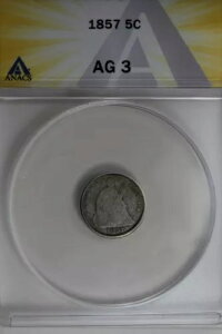 1857 .05 ANACS AG 3 �n�[�t�_�C���A�V�[�e�b�h���o�e�B�n�[�t�_�C��