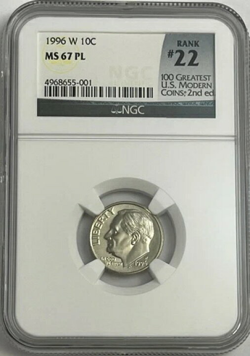 楽天市場】1996年 W ルーズベルト ダイム NGC MS67 PL #22 アメリカの 