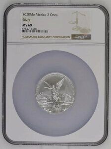 KEY 2020 Mo Mexico Libertad 2 Onzas �V���o�[ NGC MS 69! ���s���� 5,500 ������!