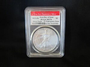 2021�N-(S) �V���o�[ �A�����J���C�[�O�� MS70 PCGS FDOI �ً}���s�^�C�v1 USA�R�C��